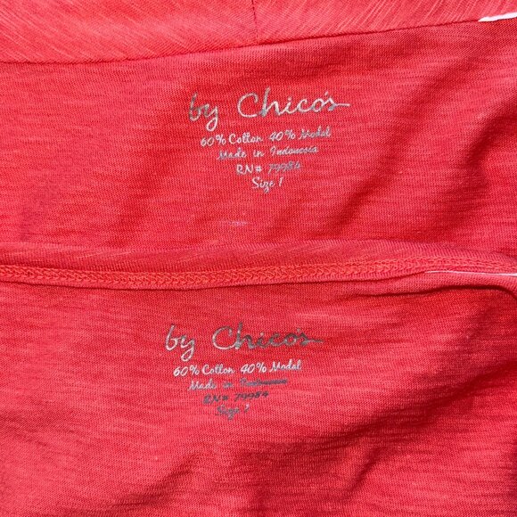 Chicos Coral 2-Piece Cardigan & Tank Set Womens Size 1/M Comfortable & Stylish - Picture 6 of 7